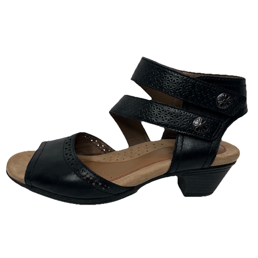 Rockport Cobb Hill Casual Block Sandal Women's 6 Black Comfort Walking